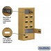 Salsbury Cell Phone Storage Locker - 6 Door High Unit (8 Inch Deep Compartments) - 8 A Doors and 2 B Doors - Gold - Surface Mounted - Resettable Combination Locks